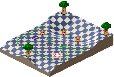 Thumbnail for a map of 1Play Game Course 1 - Hole 2 for the SNES game Kirby's Dream Course.
