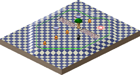 Thumbnail for a map of 1Play Game Course 1 - Hole 4 for the SNES game Kirby's Dream Course.