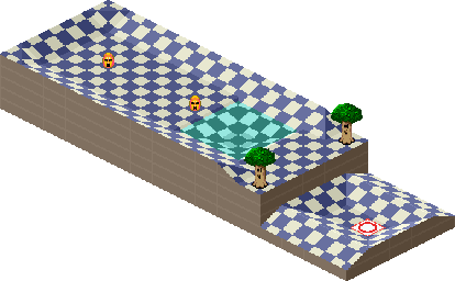 Thumbnail for a map of 1Play Game Course 1 - Hole 7 for the SNES game Kirby's Dream Course.