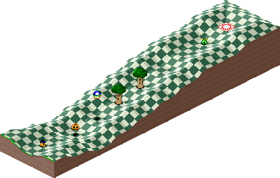 Thumbnail for a map of 1Play Game Course 2 - Hole 2 for the SNES game Kirby's Dream Course.