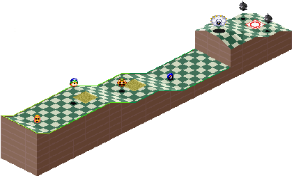 Thumbnail for a map of 1Play Game Course 2 - Hole 4 for the SNES game Kirby's Dream Course.