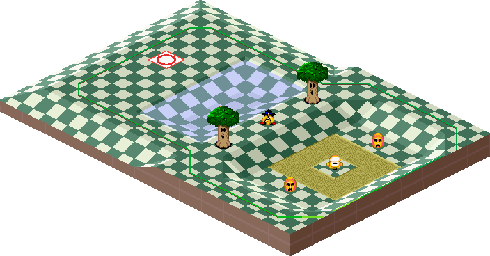 Thumbnail for a map of 1Play Game Course 2 - Hole 5 for the SNES game Kirby's Dream Course.