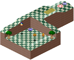 Thumbnail for a map of 1Play Game Course 2 - Hole 6 for the SNES game Kirby's Dream Course.