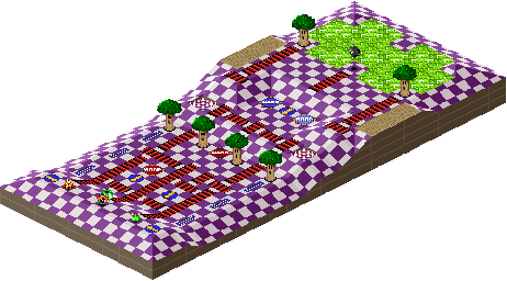 Thumbnail for a map of 1Play Game Course 3 - Hole 2 for the SNES game Kirby's Dream Course.