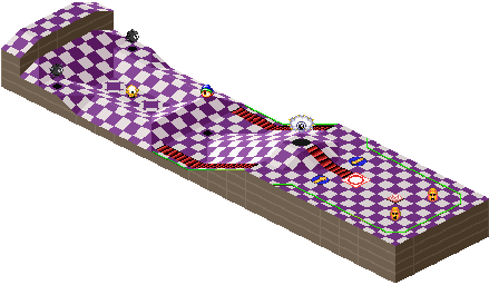 Thumbnail for a map of 1Play Game Course 3 - Hole 4 for the SNES game Kirby's Dream Course.
