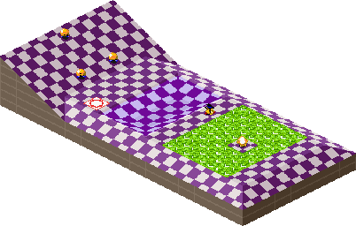 Thumbnail for a map of 1Play Game Course 3 - Hole 5 for the SNES game Kirby's Dream Course.