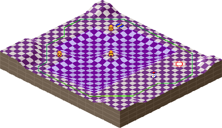 Thumbnail for a map of 1Play Game Course 3 - Hole 7 for the SNES game Kirby's Dream Course.