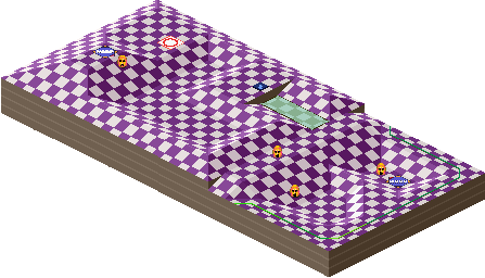 Thumbnail for a map of 1Play Game Course 3 - Hole 8 for the SNES game Kirby's Dream Course.