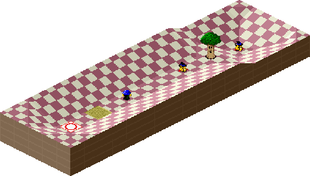 Thumbnail for a map of 1Play Game Course 4 - Hole 1 for the SNES game Kirby's Dream Course.
