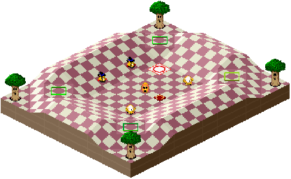 Thumbnail for a map of 1Play Game Course 4 - Hole 2 for the SNES game Kirby's Dream Course.