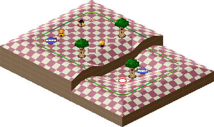 Thumbnail for a map of 1Play Game Course 4 - Hole 3 for the SNES game Kirby's Dream Course.