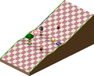 Thumbnail for a map of 1Play Game Course 4 - Hole 5 for the SNES game Kirby's Dream Course.