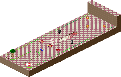 Thumbnail for a map of 1Play Game Course 4 - Hole 6 for the SNES game Kirby's Dream Course.