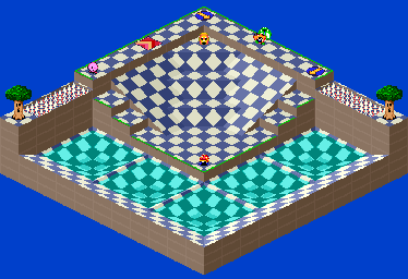 Thumbnail for a map of 1Play Game Course 5 - Hole 1 for the SNES game Kirby's Dream Course.