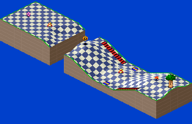 Thumbnail for a map of 1Play Game Course 5 - Hole 2 for the SNES game Kirby's Dream Course.