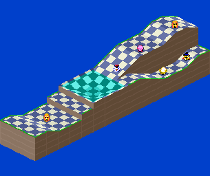 Thumbnail for a map of 1Play Game Course 5 - Hole 4 for the SNES game Kirby's Dream Course.