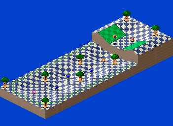 Thumbnail for a map of 1Play Game Course 5 - Hole 5 for the SNES game Kirby's Dream Course.