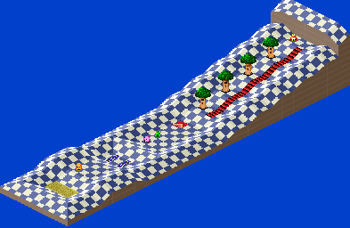 Thumbnail for a map of 1Play Game Course 5 - Hole 8 for the SNES game Kirby's Dream Course.