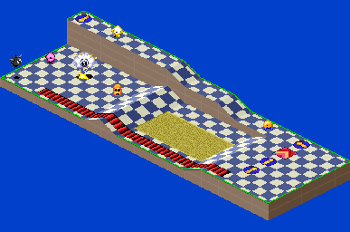 Thumbnail for a map of 1Play Game Course 6 - Hole 2 for the SNES game Kirby's Dream Course.
