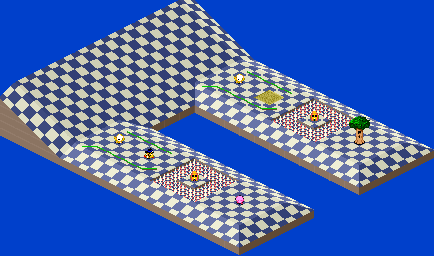 Thumbnail for a map of 1Play Game Course 6 - Hole 3 for the SNES game Kirby's Dream Course.