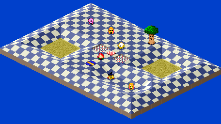 Thumbnail for a map of 1Play Game Course 6 - Hole 4 for the SNES game Kirby's Dream Course.