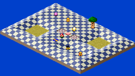 Thumbnail for a map of 1Play Game Course 6 - Hole 5 for the SNES game Kirby's Dream Course.