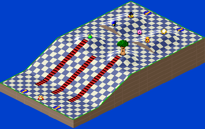 Thumbnail for a map of 1Play Game Course 6 - Hole 6 for the SNES game Kirby's Dream Course.