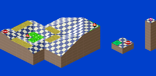 Thumbnail for a map of 1Play Game Course 6 - Hole 7 for the SNES game Kirby's Dream Course.