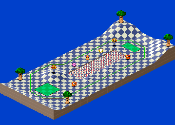 Thumbnail for a map of 1Play Game Course 6 - Hole 8 for the SNES game Kirby's Dream Course.
