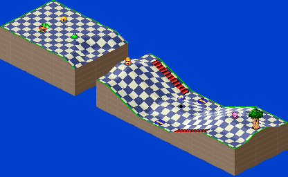 Thumbnail for a map of 1Play Game Course 7 - Hole 1 for the SNES game Kirby's Dream Course.