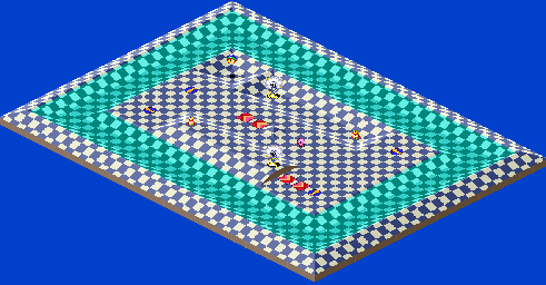 Thumbnail for a map of 1Play Game Course 7 - Hole 5 for the SNES game Kirby's Dream Course.