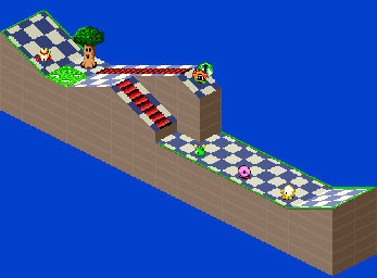 Thumbnail for a map of 1Play Game Course 7 - Hole 6 for the SNES game Kirby's Dream Course.