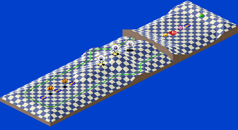 Thumbnail for a map of 1Play Game Course 7 - Hole 7 for the SNES game Kirby's Dream Course.