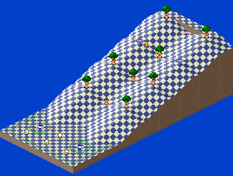 Thumbnail for a map of 1Play Game Course 8 - Hole 1 for the SNES game Kirby's Dream Course.