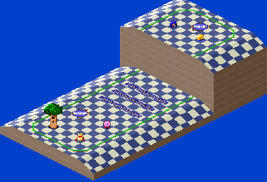 Thumbnail for a map of 1Play Game Course 8 - Hole 4 for the SNES game Kirby's Dream Course.