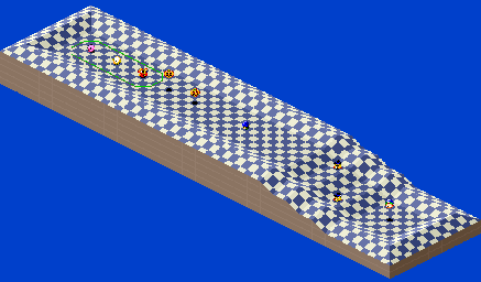 Thumbnail for a map of 1Play Game Course 8 - Hole 5 for the SNES game Kirby's Dream Course.