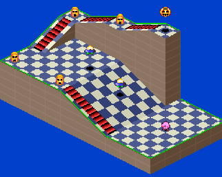 Thumbnail for a map of 1Play Game Course 8 - Hole 6 for the SNES game Kirby's Dream Course.