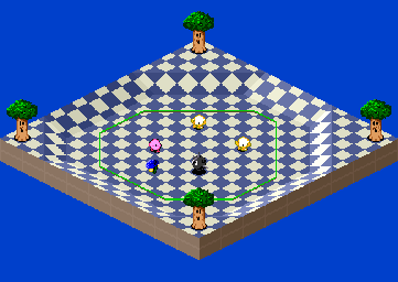 Thumbnail for a map of 1Play Game Extra Course 1 - Hole 1 for the SNES game Kirby's Dream Course.