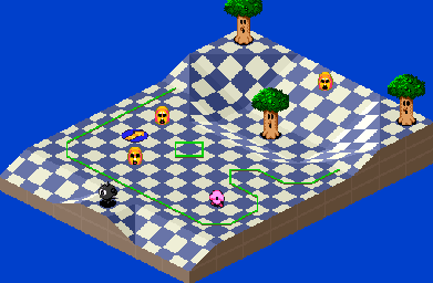 Thumbnail for a map of 1Play Game Extra Course 1 - Hole 2 for the SNES game Kirby's Dream Course.