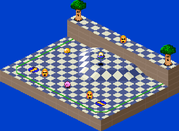 Thumbnail for a map of 1Play Game Extra Course 1 - Hole 3 for the SNES game Kirby's Dream Course.