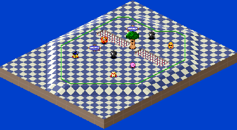 Thumbnail for a map of 1Play Game Extra Course 1 - Hole 4 for the SNES game Kirby's Dream Course.