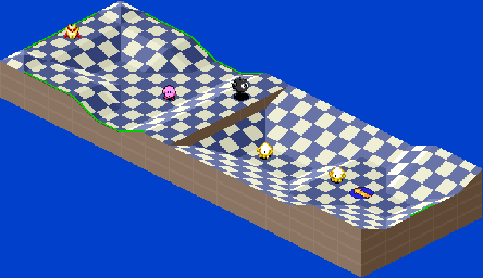 Thumbnail for a map of 1Play Game Extra Course 1 - Hole 5 for the SNES game Kirby's Dream Course.
