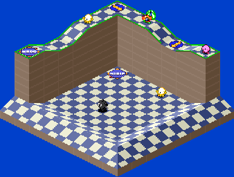 Thumbnail for a map of 1Play Game Extra Course 1 - Hole 6 for the SNES game Kirby's Dream Course.