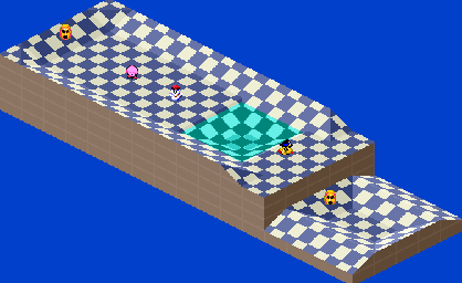 Thumbnail for a map of 1Play Game Extra Course 1 - Hole 7 for the SNES game Kirby's Dream Course.