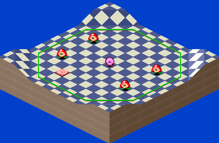 Thumbnail for a map of 1Play Game Extra Course 2 - Hole 3 for the SNES game Kirby's Dream Course.