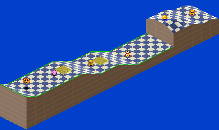 Thumbnail for a map of 1Play Game Extra Course 2 - Hole 4 for the SNES game Kirby's Dream Course.