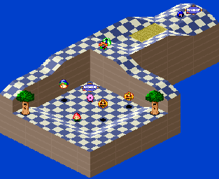 Thumbnail for a map of 1Play Game Extra Course 2 - Hole 6 for the SNES game Kirby's Dream Course.