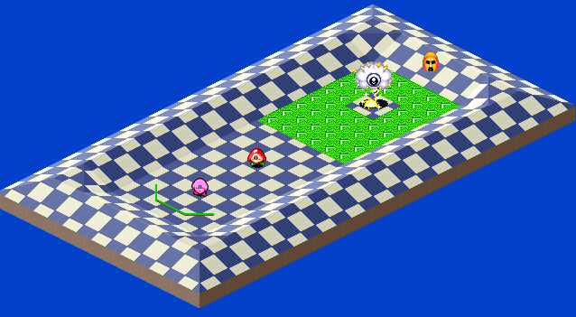 Thumbnail for a map of 1Play Game Extra Course 2 - Hole 7 for the SNES game Kirby's Dream Course.