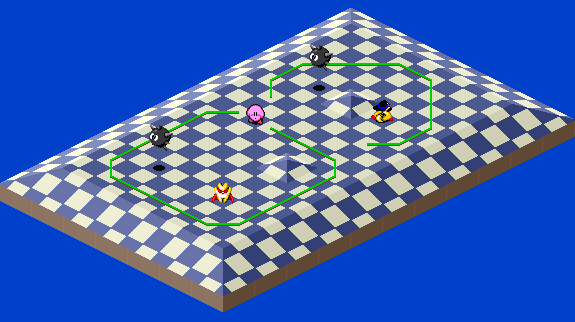 Thumbnail for a map of 1Play Game Extra Course 3 - Hole 3 for the SNES game Kirby's Dream Course.