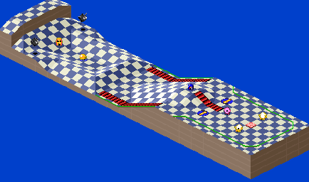 Thumbnail for a map of 1Play Game Extra Course 3 - Hole 4 for the SNES game Kirby's Dream Course.
